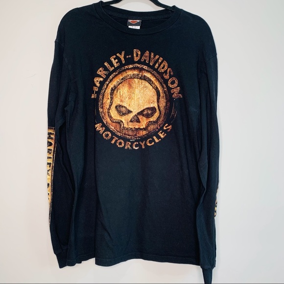 Harley-Davidson Other - Harley Davidson Long Sleeve Skull T Shirt Black size Large